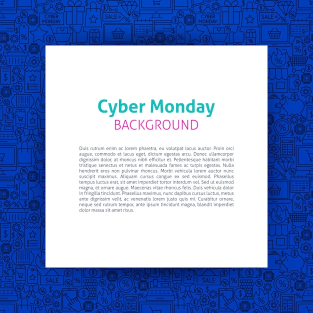 Modelo de papel da cyber monday. ilustração em vetor de venda outline design.