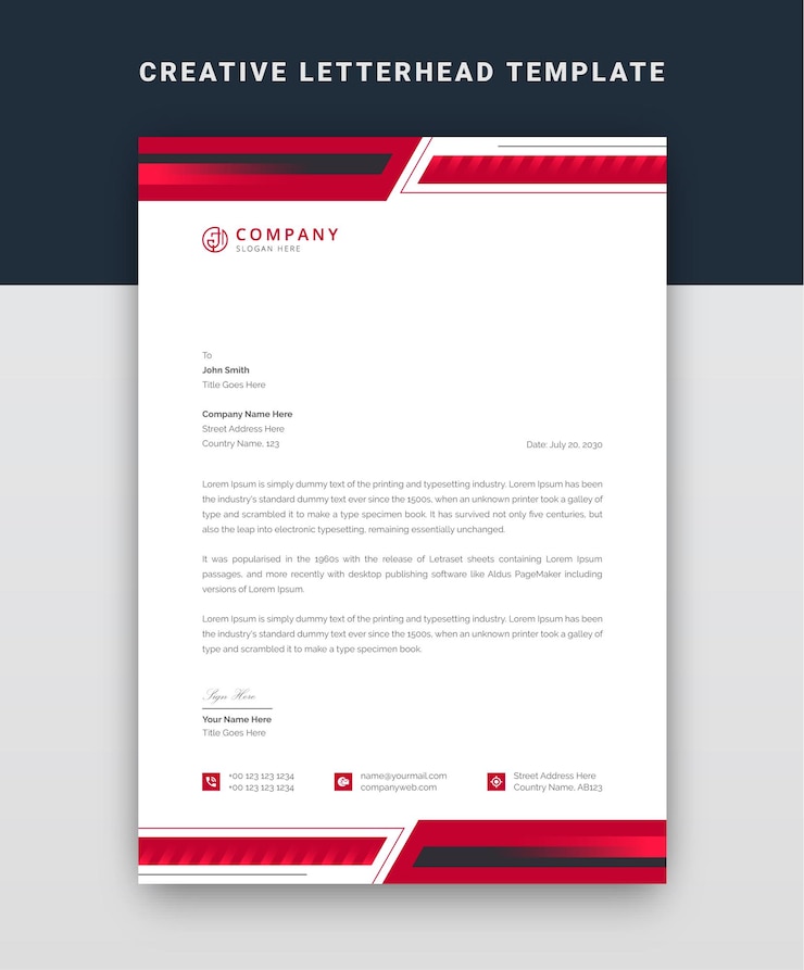 Modelo de papel de carta comercial