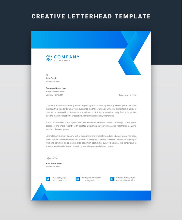 Modelo de papel de carta comercial