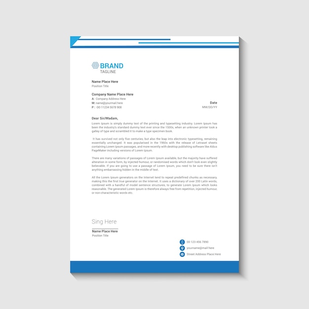 Modelo de papel de carta de negócios e empresas modernas