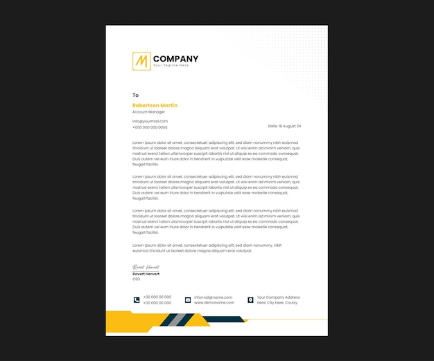 Modelo de papel de carta profissional criativo Moderno Identidade corporativa