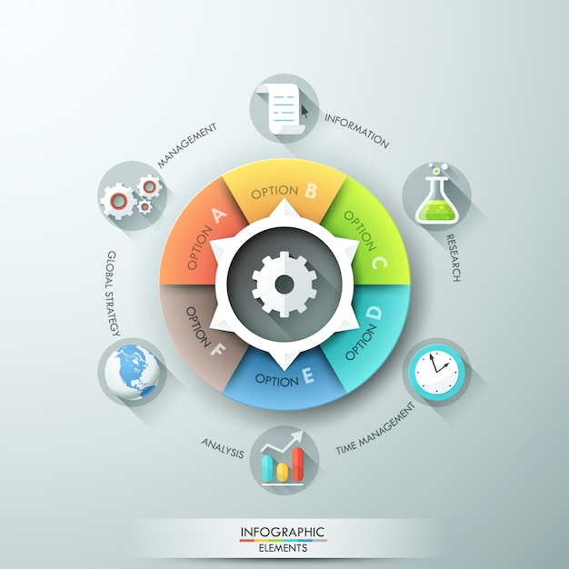 Modelo de papel de ciclo de infografia moderna