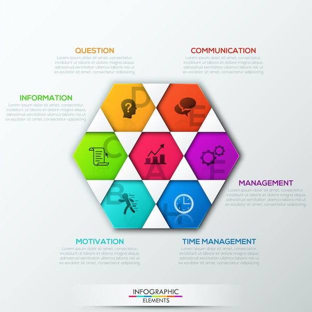 Modelo de papel de opções de infografia moderna