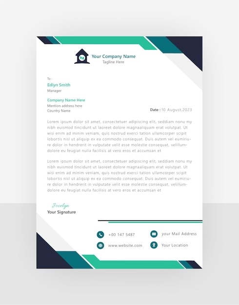 Modelo de papel timbrado corporativo profissional deisgn