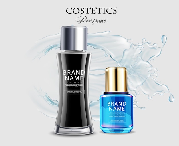 Modelo de perfume de luxo realista de vetor gratuito