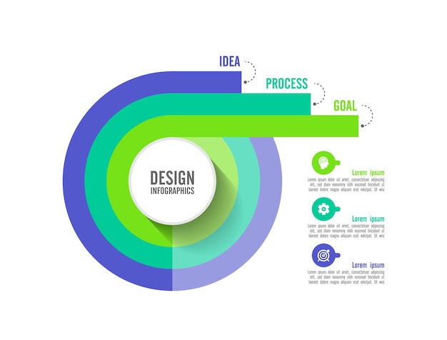 Modelo de plano de fundo de negócios infográfico de diagrama de processo colorido