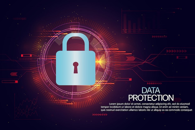 Modelo de plano de fundo de proteção e seguro de dados