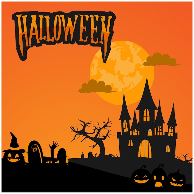 Vetor modelo de plano de fundo do banner de halloween