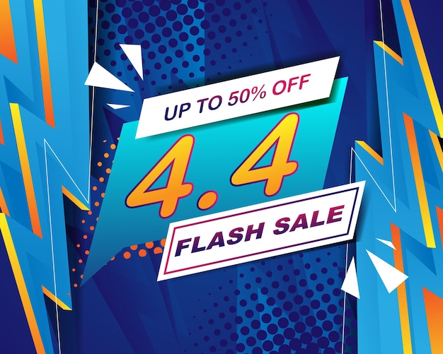 Vetor modelo de plano de fundo do banner de venda flash para o evento de venda 4.4