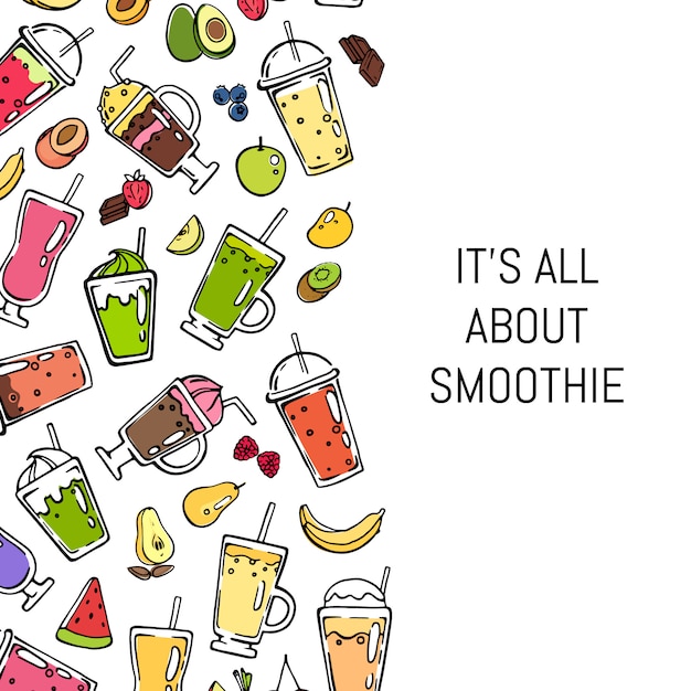 Modelo de plano de fundo do doodle smoothie