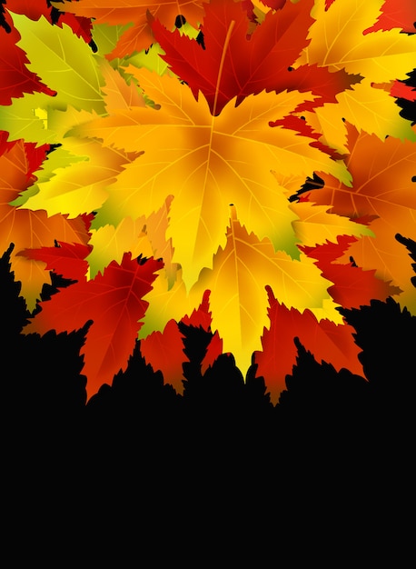 Vetor modelo de plano de fundo do outono, com cacho de folhas caindo, liquidação