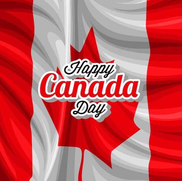 Vetor modelo de plano de fundo feliz dia do canadá