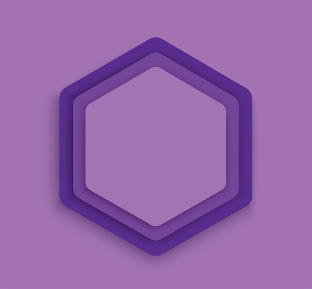 Vetor modelo de plano de fundo hexágono roxo