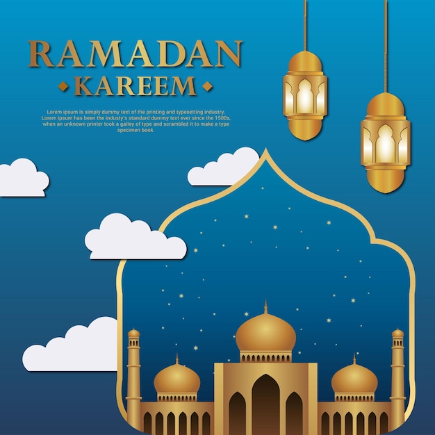 Modelo de plano de fundo realista do ramadan kareem