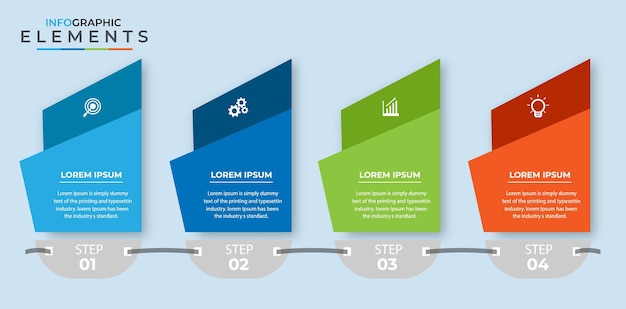 Modelo de plano infográfico com passos