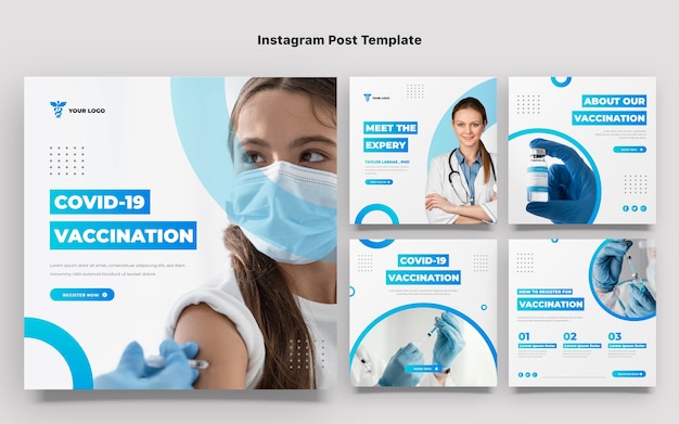 Modelo de post de instagram médico de gradiente