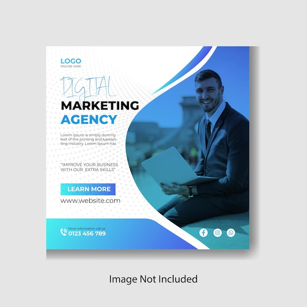 modelo de postagem corporativa e de mídia social para marketing digital