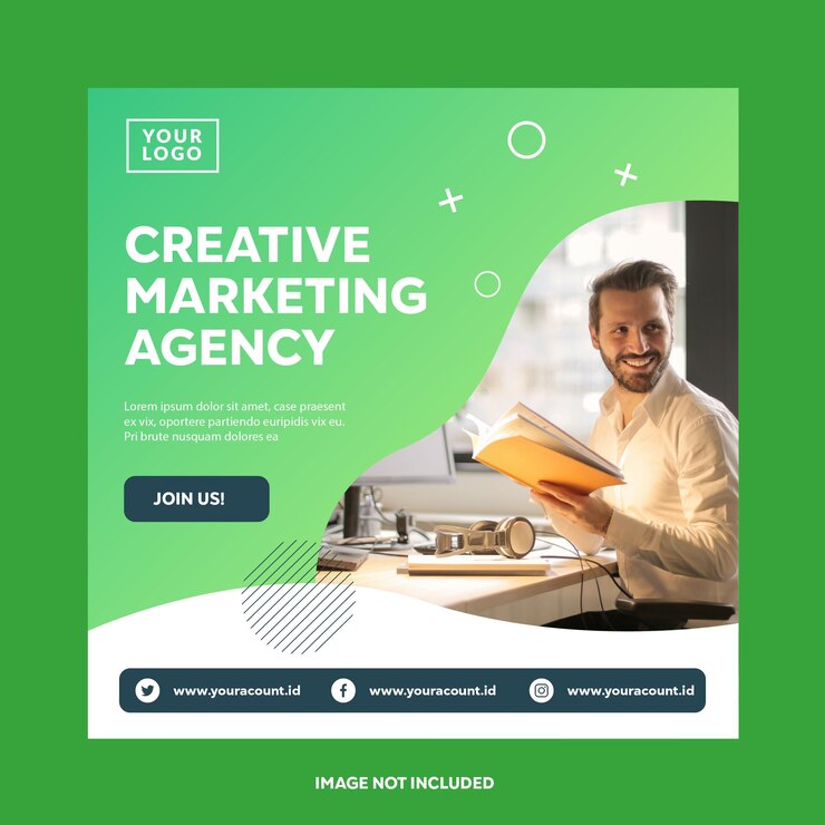 Modelo de postagem de agência de marketing digital e mídia social corporativa