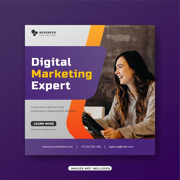 Modelo de postagem de agência de marketing digital e mídia social corporativa