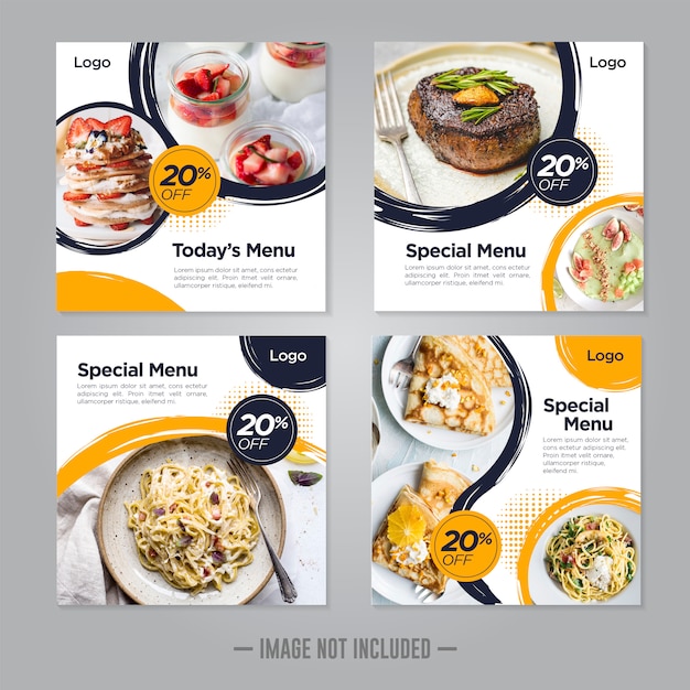 Modelo de postagem de banner de comida de restaurante