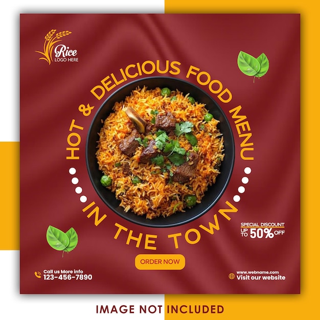 Modelo de postagem de banner de mídia social de alimentos