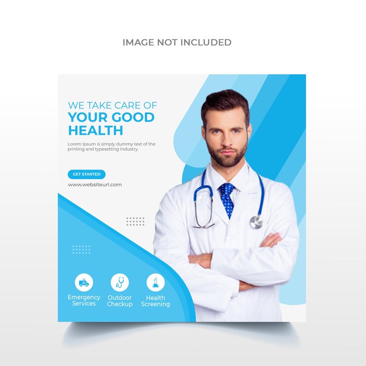 Modelo de postagem de banner de mídia social de saúde médica