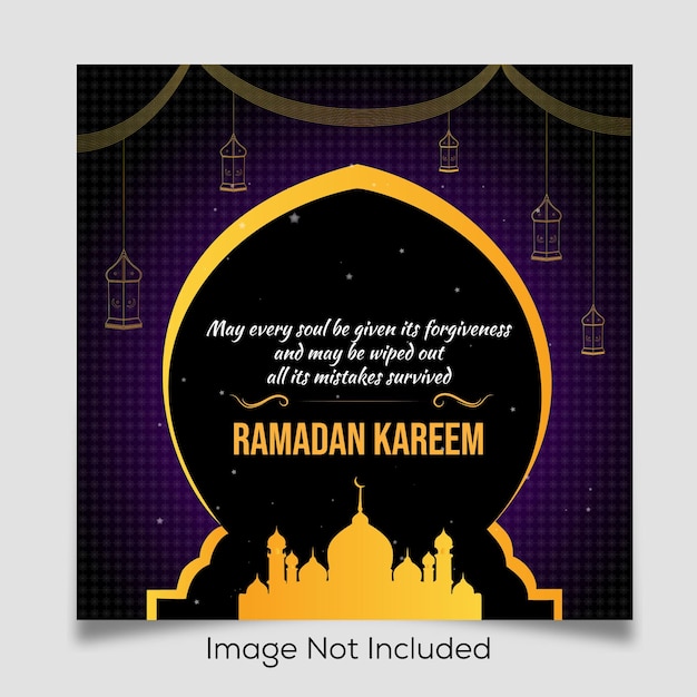 Vetor modelo de postagem de banner de mídia social ramadan kareem vetor grátis