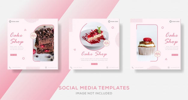 Modelo de postagem de banners de bolo com doces