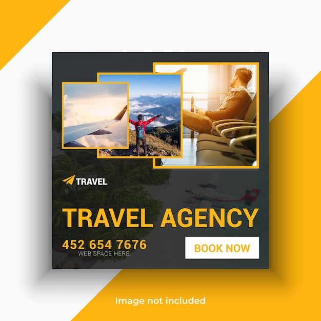 Modelo de postagem de férias do instagram de mídia social de agência de viagens