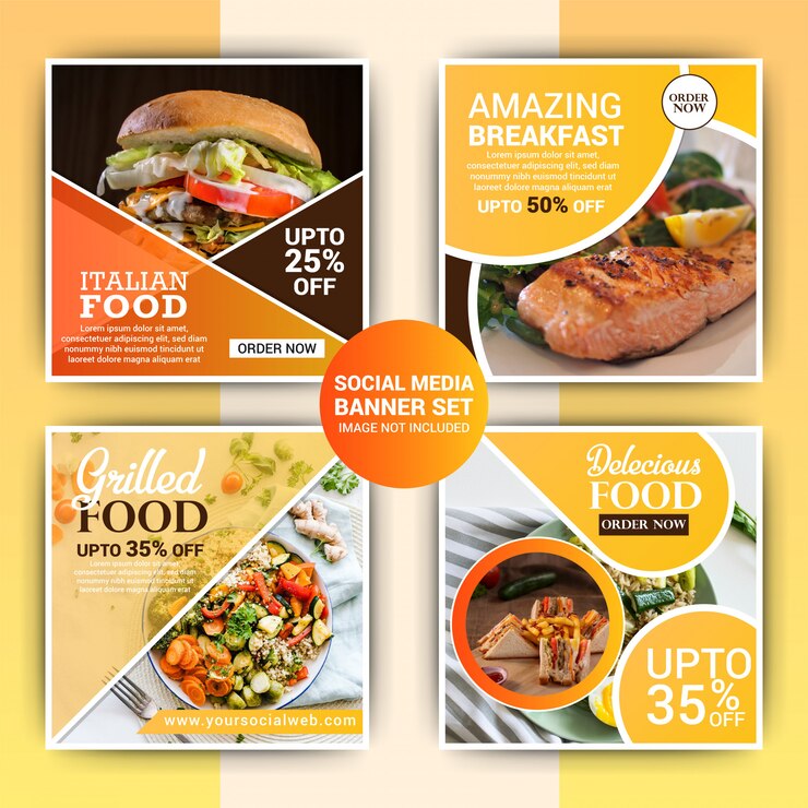 Vetor modelo de postagem de instagram de comida
