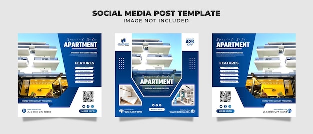 Modelo de postagem de instagram de mídia social de apartamento de luxo e moderno para promoção