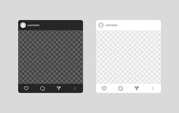 Vetor modelo de postagem de maquete do instagram para moldura de foto de plataforma de rede de aplicativo de interface de mídia social