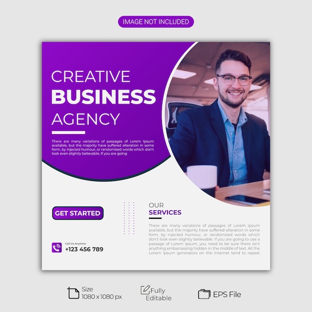 Modelo de postagem de marketing digital e mídia social corporativa