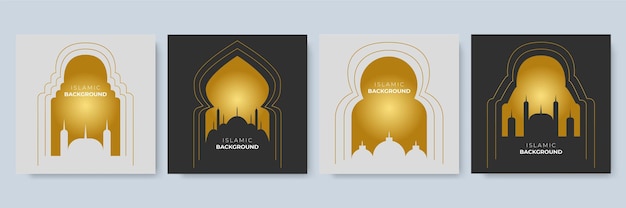 Modelo de postagem de mídia social com tema de decoração islâmica. arabesque ramadan venda mídia social postar modelo de banners anúncio. ilustração em vetor editável