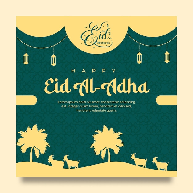 Modelo de postagem de mídia social com tema eid al adha