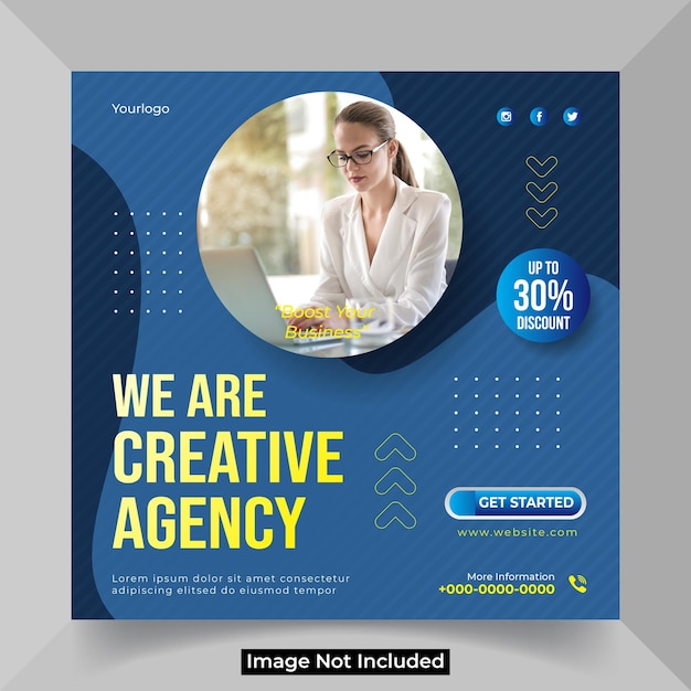 Modelo de postagem de mídia social da agência de marketing digital