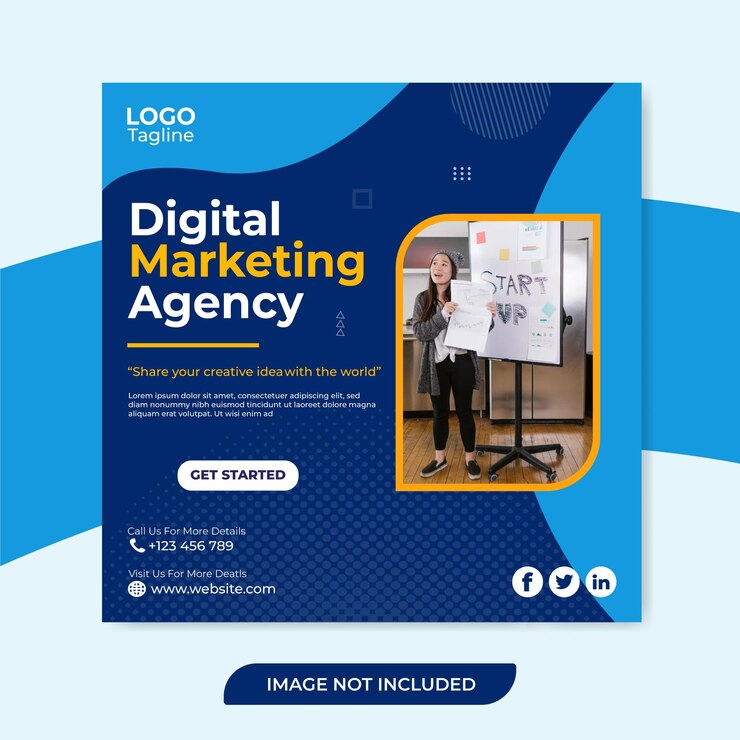 Modelo de postagem de mídia social da agência de marketing digital
