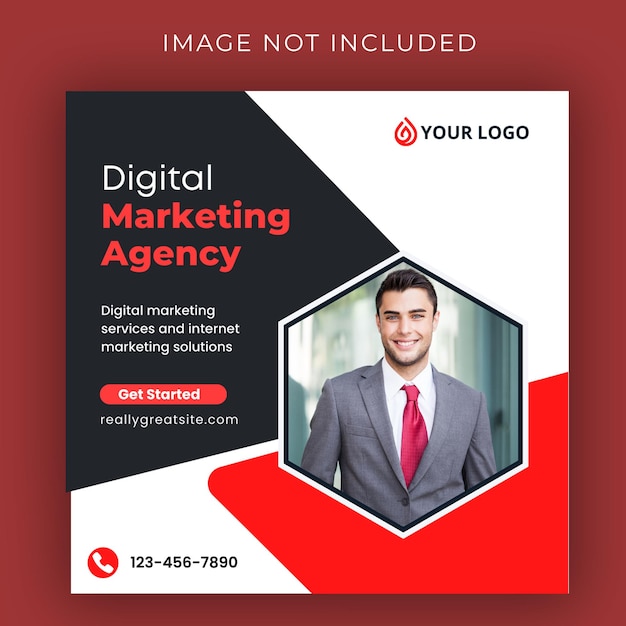 Modelo de postagem de mídia social da agência de marketing digital