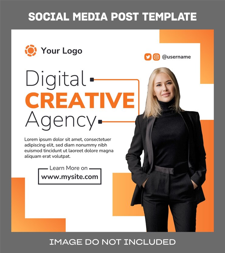 Modelo de postagem de mídia social de agência criativa digital