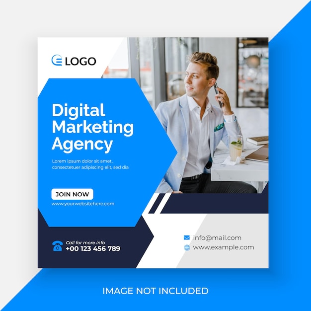 Modelo de postagem de mídia social de agência de marketing digital ou corporativa