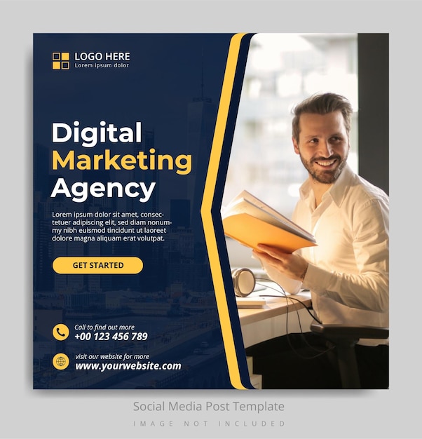 Modelo de postagem de mídia social de agência de marketing digital