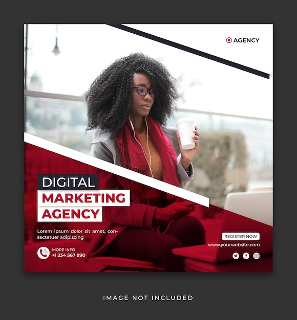 Modelo de postagem de mídia social de agência de marketing digital