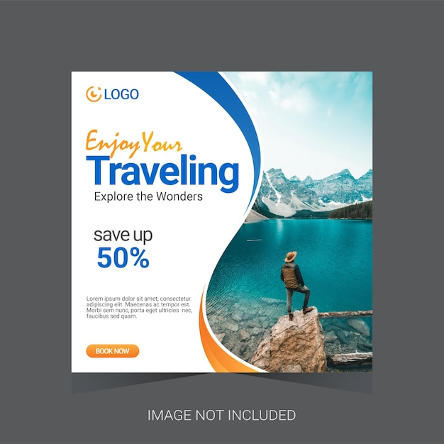 Modelo de postagem de mídia social de agência de viagens