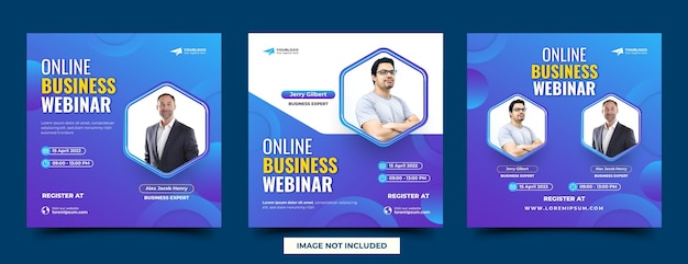 Modelo de postagem de mídia social de anúncio de webinar