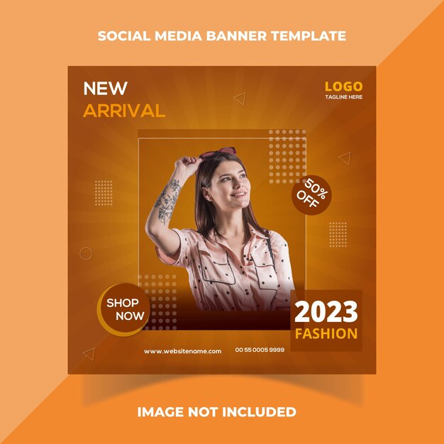 Modelo de postagem de mídia social de banner de venda de moda de chegada nova