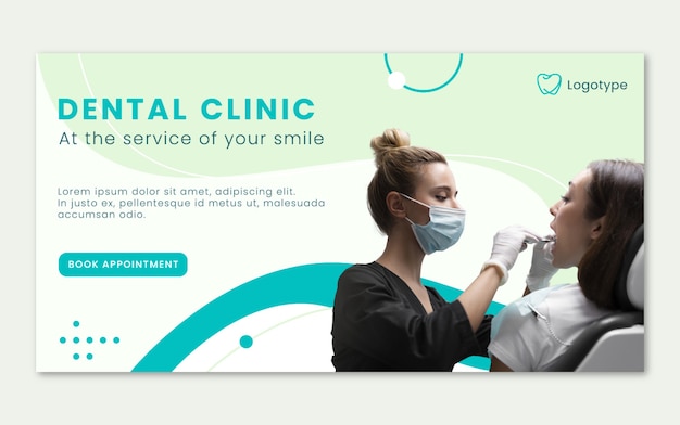 Vetor modelo de postagem de mídia social de clínica odontológica plana