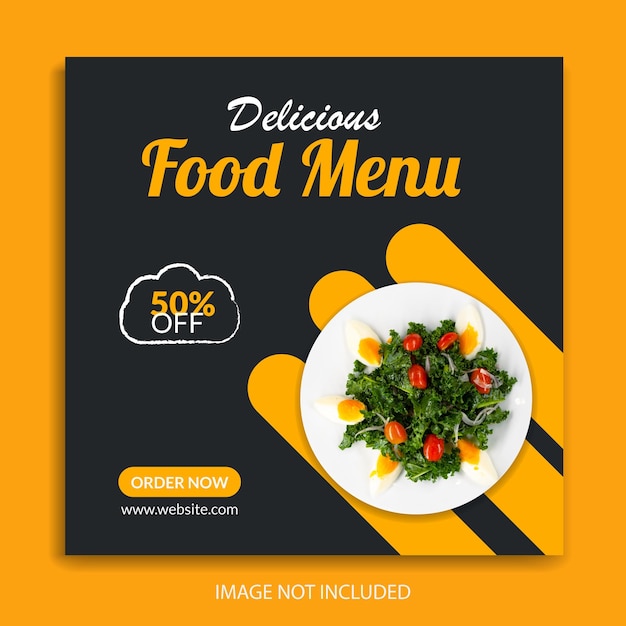modelo de postagem de mídia social de comida design de postagem do instagram de restaurante