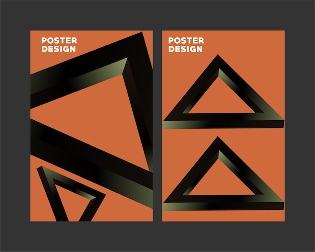 Modelo de postagem de mídia social de design de cartaz de forma abstrata gradiente