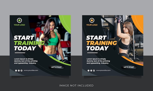 Modelo de postagem de mídia social de fitness instagram gym