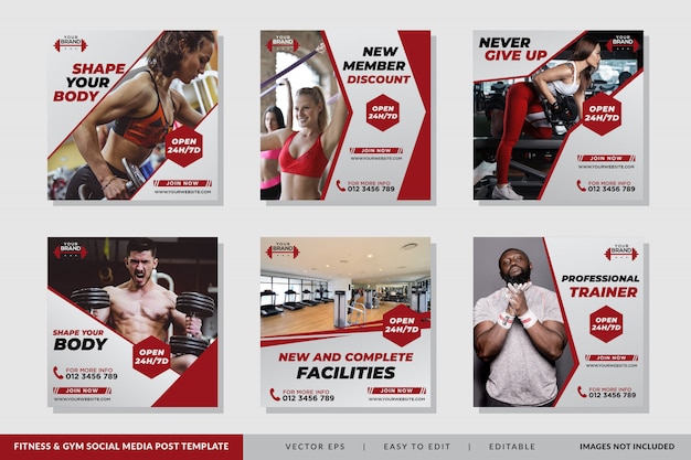 Modelo de postagem de mídia social de fitness